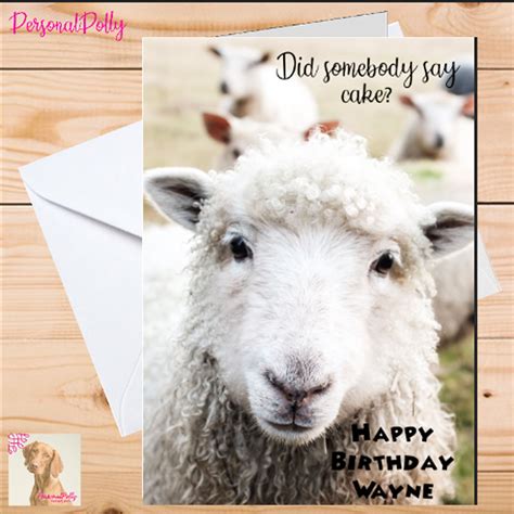 Personalised Sheep Card Birthday Funny Cute Baa Farmer Farm Etsy