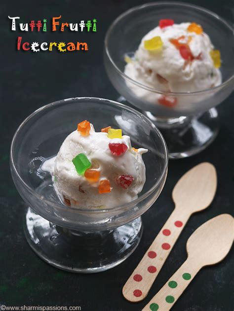 Vanilla and chocolate custard ice cream recipes. Tutti frutti ice cream recipe, How to make tutti frutti ...