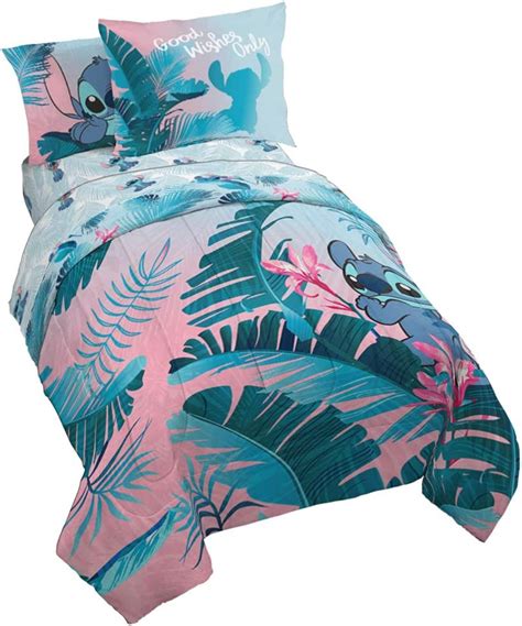 Jay Franco Disney Lilo And Stitch Floral Fun 7 Piece Queen Bed Set