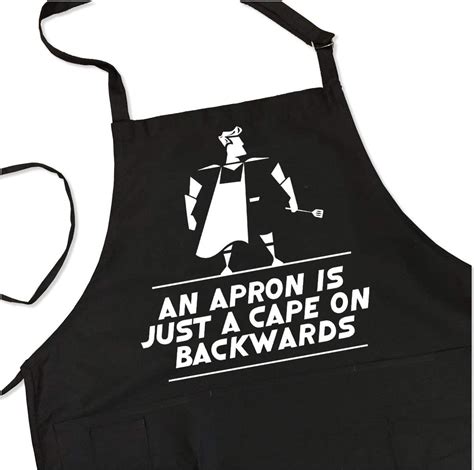 Bbq Grill Apron Apron Is Just A Cape On Backwards Funny Superhero Apron For Dad 1 Size