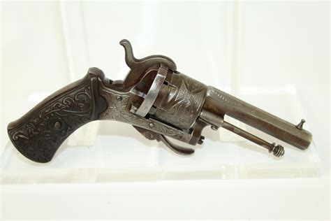 Belgian Pinfire Revolver Fagnus Clement Engraved Revolver Antique