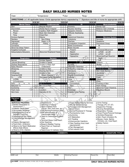 88 Skilled Nursing Charting Checklist Page 5 Free To Edit Download