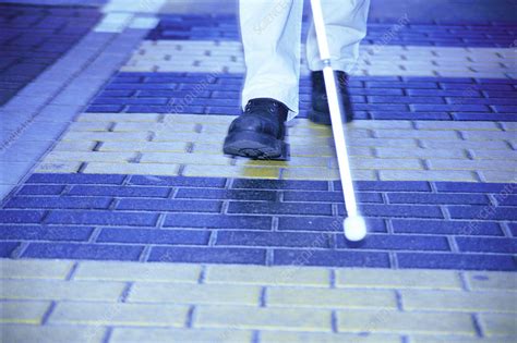 Blind Man On A Crossing Stock Image M3610065 Science Photo Library