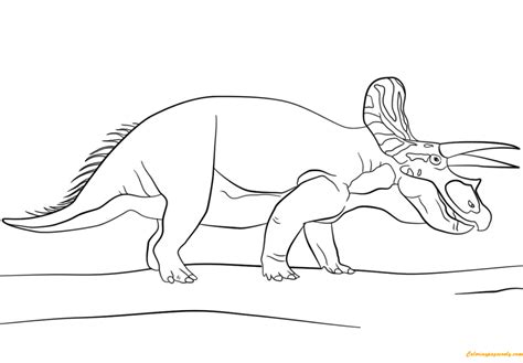 Jurassic Park Triceratops Coloring Page Free Printable Coloring Pages