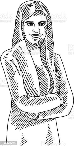 Happy Business Woman Drawing Stock Illustration Download Image Now