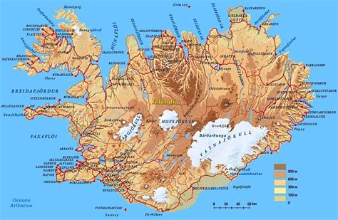 Mapa da Islândia Islândia mapa online
