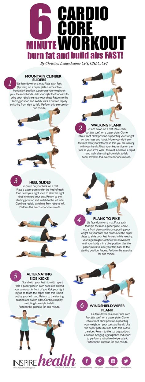 6 Minute Cardio Core Workout Inspire Health Magazine