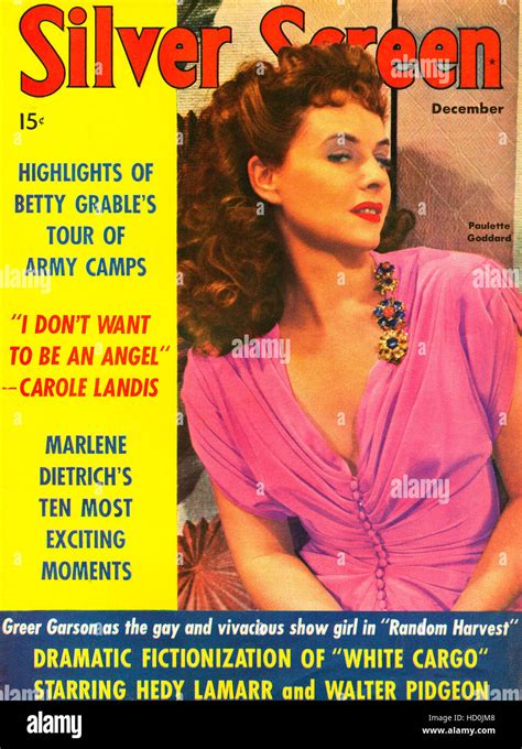Paulette Goddard Silver Screen Magazine Cover December 1942 Stock