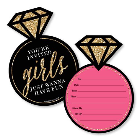 Girls Night Out Shaped Fill In Invitations Bachelorette Party