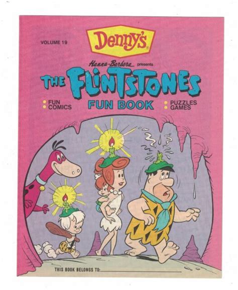 3 Dennys The Flintstones Fun Book Volumes 61519 Promo 1989 90 Ebay