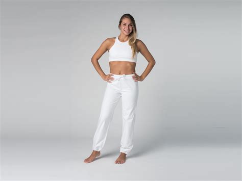 Pantalon De Yoga Param Coton Bio Et Lycra Blanc V Tements De Yoga Femme Coton Bio