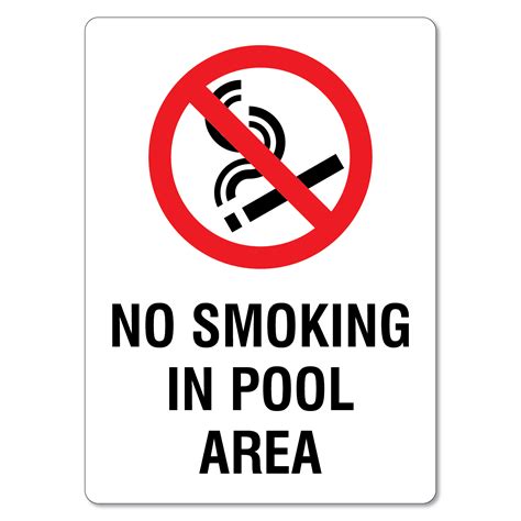 No Smoking In Pool Area Sign