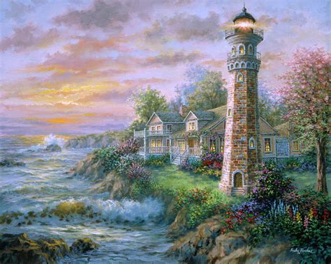 Lighthouse Haven 2 Painting By Nicky Boehme Fine Art America