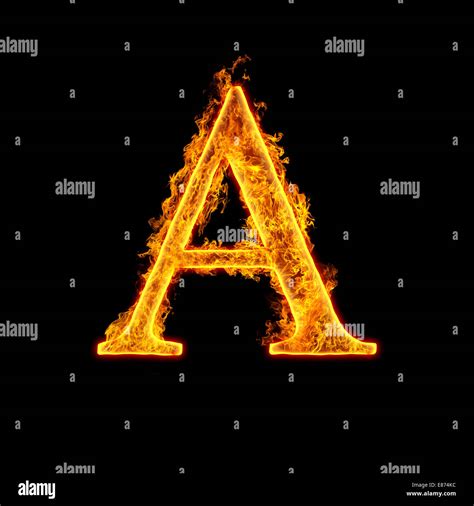 Fire Alphabet Letter A Isolated On Black Background Stock Photo Alamy