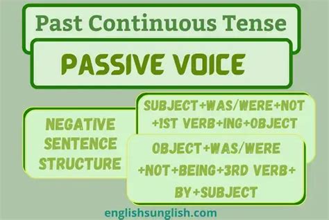 Past Continuous Tense Passive Voice English Saga