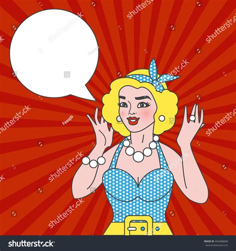 Pop Art Girl Speech Bubble Vector Stock Vector Royalty Free 404488096 Shutterstock