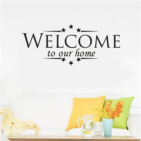 Welcome To Our Home Removable Mural Wall Stickers Wall Decal Room Home
