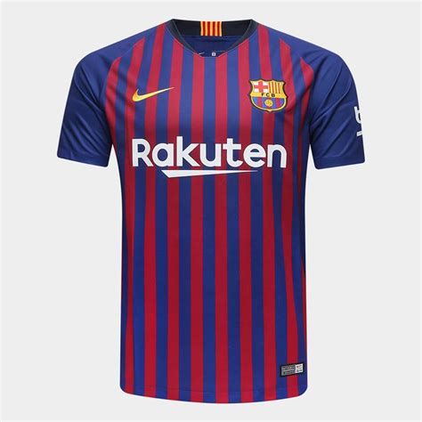 Camisa Barcelona Home 2018 Sn° Torcedor Nike Masculina Azul E Grená