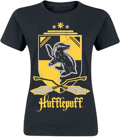 Harry Potter Hufflepuff Frauen T Shirt Schwarz Fan Merch Filme