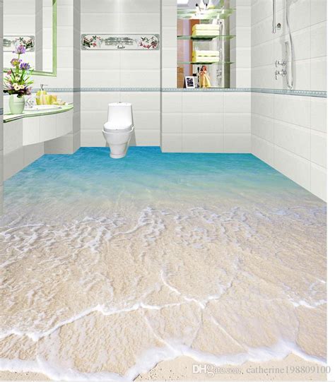 If you already had that laying around then all it cost choose the best area for your bathroom walls that would be perfect to hold any beach treasures you have to display and get to work. Classic Home Decor 3D Bathroom Seaside Beach Flooring ...
