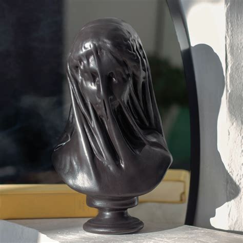 Veiled Lady Bust Sculpture Female Antique Stone Art Statue Inspire