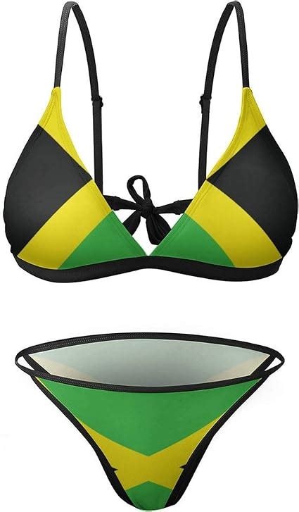 Jamaica Flag Jamaican Sexy Swimwear Bathing Suit Beach Bikini Set Swimsuit 2 Pieces For Womens