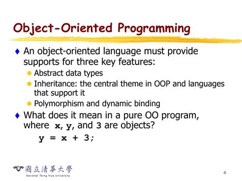 Like the functions in data abstraction, classes create abstraction barriers between the use and implementation of data. PPT - CS2403 Programming Languages Support for Object ...