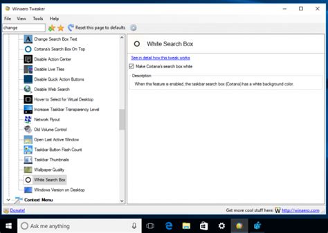 Make Cortana Search Box White In Windows 10