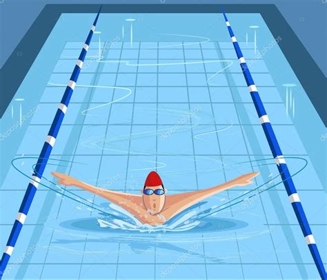 Nadador Nadando En La Piscina Vector Gráfico Vectorial