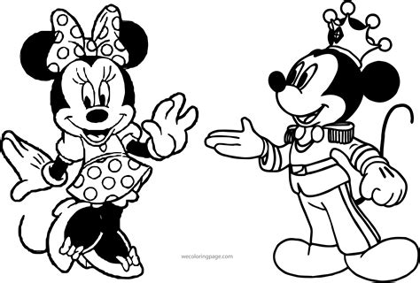 Mickey And Minnie Mouse Kissing Coloring Pages At