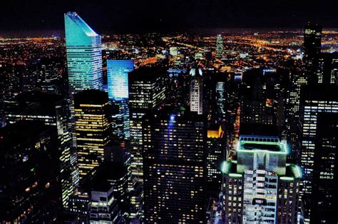 New York City From Above At Night By Dody George New York City At