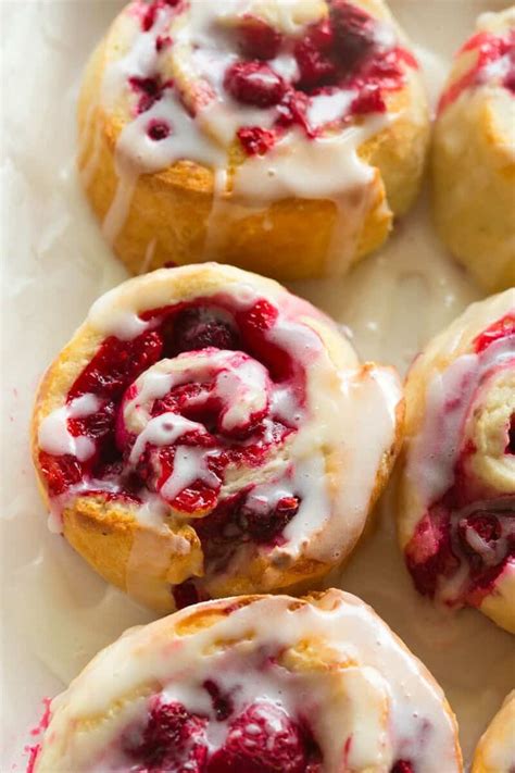 Tops of the rolls with melted butter. Easy Raspberry Sweet Rolls- No Yeast! - The Big Man's World