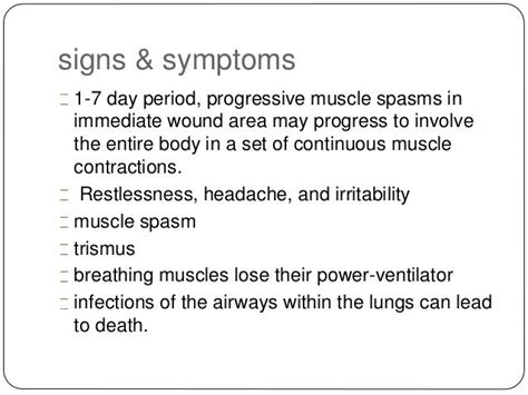 Tetanus Symptoms