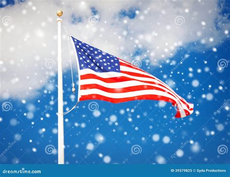 American Flag Flying In The Wind Stock Image Image Of Rippling