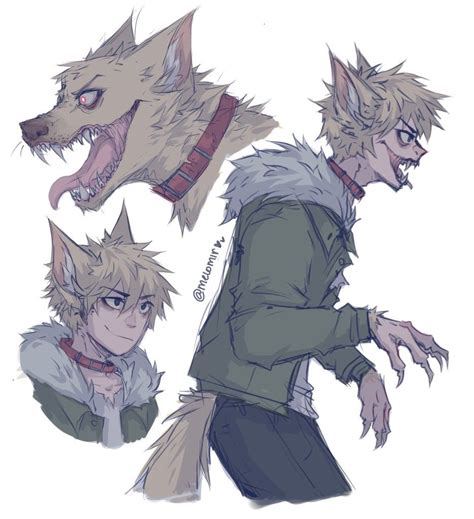 Werewolf Bakugo Anime Guys Character Art Scary Movie Characters