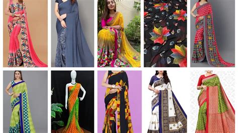 Daily Wear Sarees Under 200 To 400 Rupeesgeorgette Sareesfancyandparty