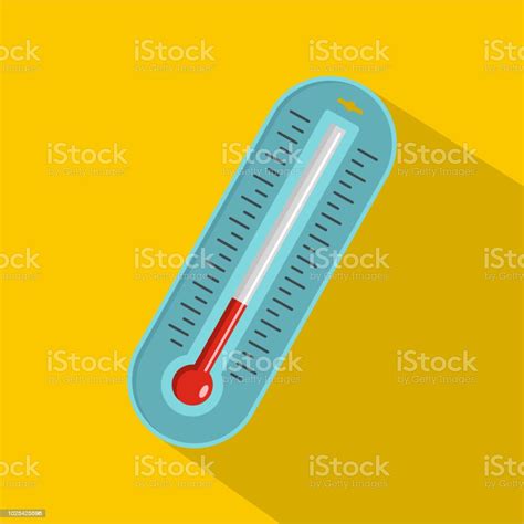 Fever Thermometer Icon Flat Style Stock Illustration Download Image