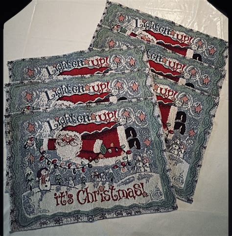 Set6 Santa Christmas Placemats Lighten Up Its Christmas Winter Fun Ebay
