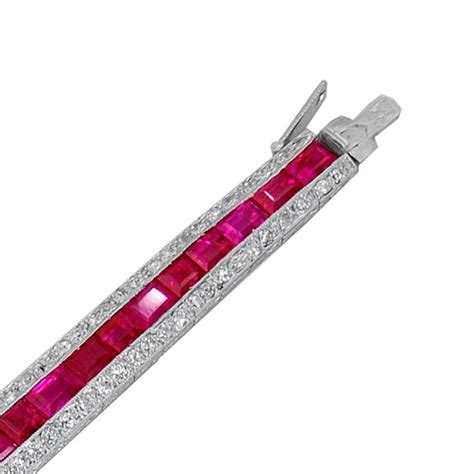 Van Cleef And Arpels Art Deco Diamond Ruby Bracelet For Sale At 1stdibs