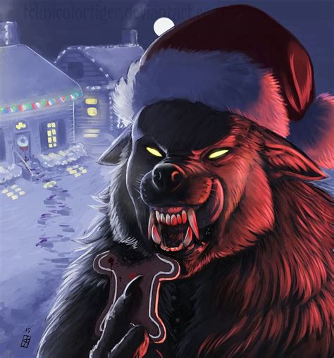 Merry Christmas Werewolf Werewolf Demon Dog Werewolf Art