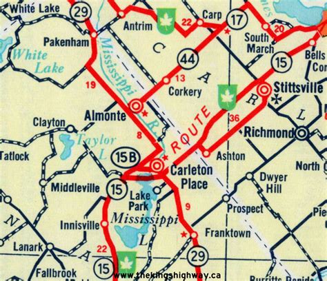 Ontario Highway 15b Carleton Place Route Map The Kings Highways Of