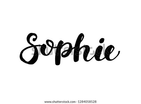 Female Name Sophie Handwritten Lettering Black Stock Vector Royalty