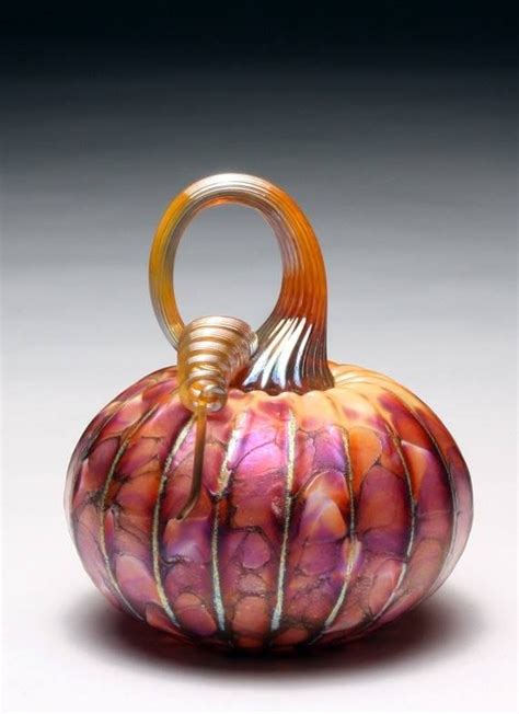 Hand Blown Glass Pumpkin From Jack Pine Studios Blown Glass Art