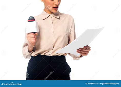 View Of African American Journalist With Stock Image Image Of