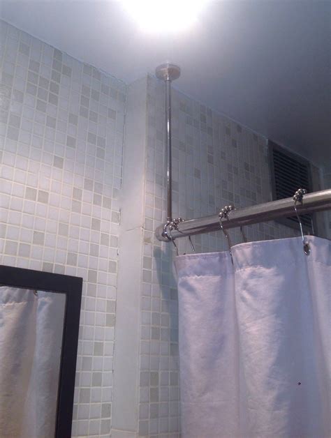 The best part about this rod is that it comes in a flexible. bathroom - How can I patch the ceiling and rehang a shower ...