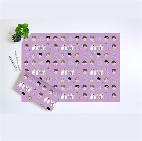 BTS Birthday Wrapping Paper BTS Gift Wrap Kpop Wrapping Paper Bts