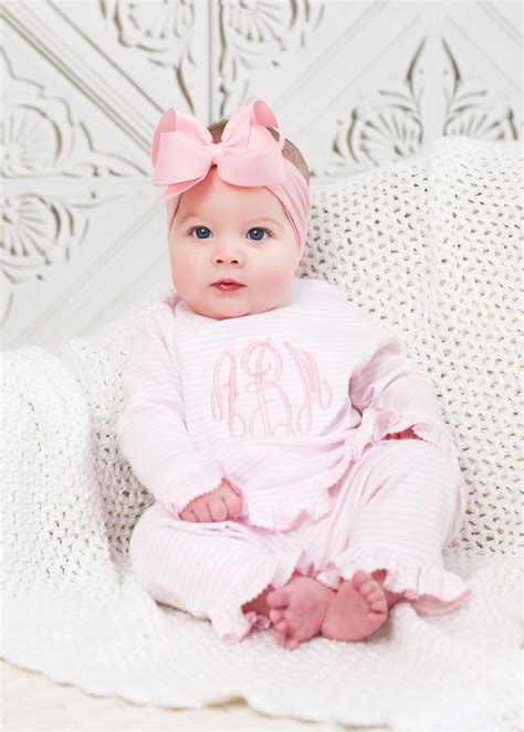 Baby Girl Coming Home Outfit Monogrammed Newborn Take Home Etsy