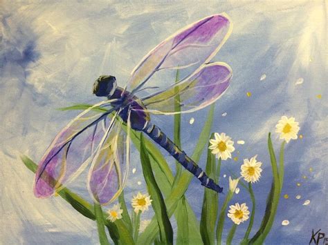 Pin By Jill Stevens On Paint On Canvas Wine And Canvas Dragonfly