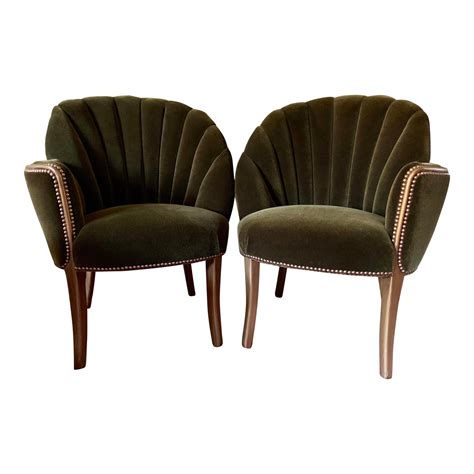 Art Deco Shell Back Chairs A Pair Chairish