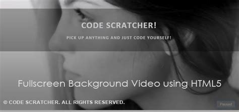 Fullscreen Background Video Using Html5 Page Background Video